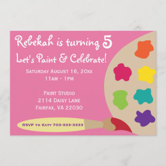 Art Party Palette Einladungen - Rosa