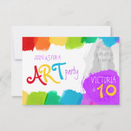 Art party peinture 10e anniversaire invitation