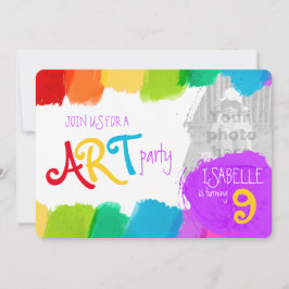 Art party peinture 9e anniversaire invitation