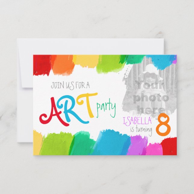 Art party peinture anniversaire invitation (Devant)