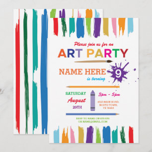 Art Party Peinture Dessin Peinture Invitation d'an