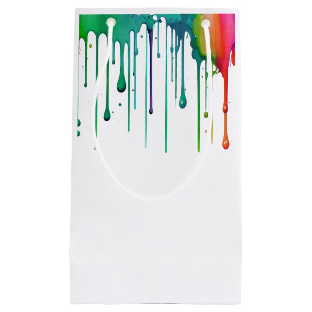 Art Party Rainbow Paint Tropfen Kleine Geschenktüte (Vorderseite)
