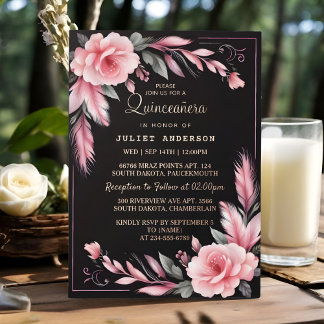 Art Pastell Schriftart Dusty Glam Rose Gold Quince Folieneinladung