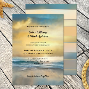 Art Peint Plage Mariage Invitation