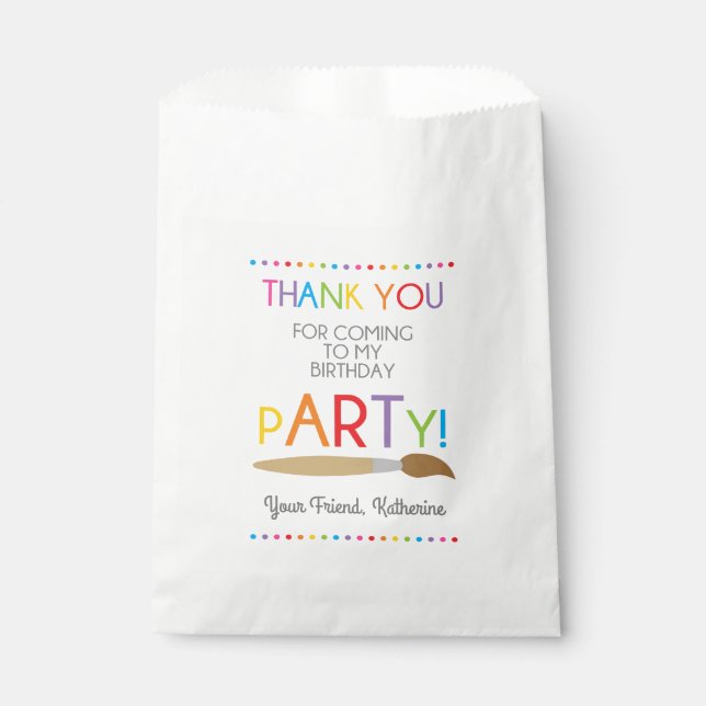 Art Peinture Anniversaire Fête Favoriser les sacs (Devant)