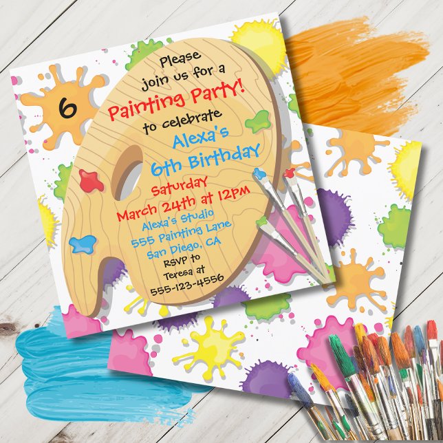 Art Peinture Anniversaire Invitations de fête (Créateur téléchargé)