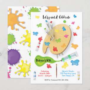 Art Peinture Anniversaire Invitations de fête