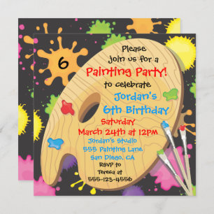 Art Peinture Anniversaire Invitations de fête sur 