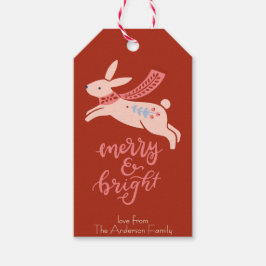 Art populaire Noël Ornements étiquette cadeau