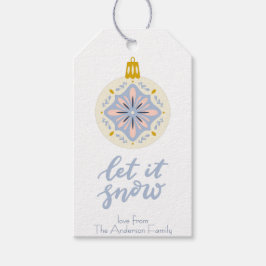 Art populaire Noël Ornements étiquette cadeau