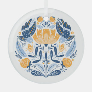 Art populaire scandinave ornement floral