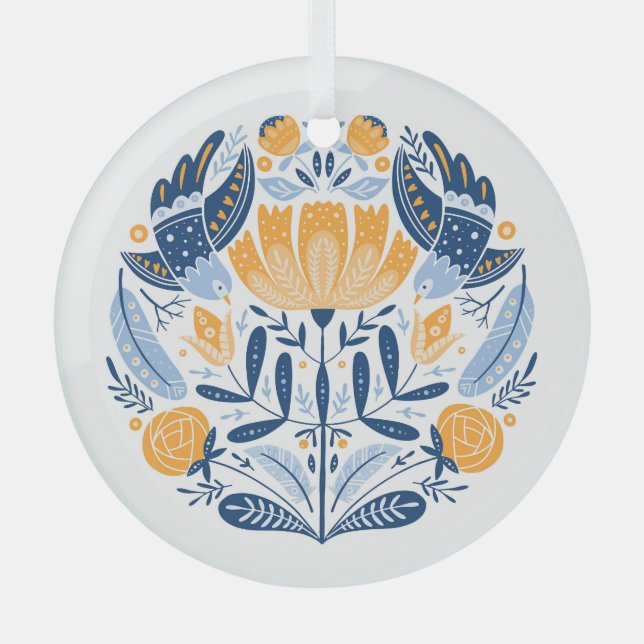 Art populaire scandinave ornement floral (Recto)