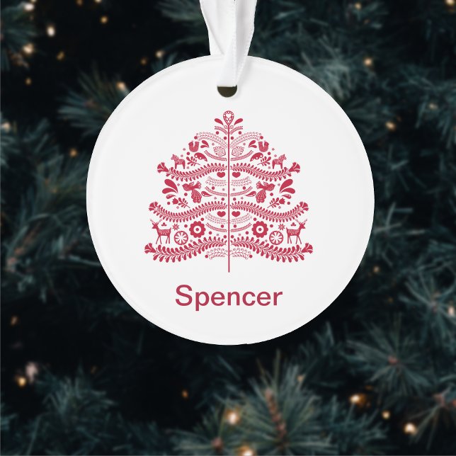 Art populaire scandinave rouge Arbre de Noël nordi (Créateur téléchargé)