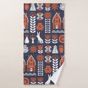 Art populaire scandinave sans couture motif vintag