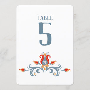 Art populaire scandinave Velkommen Numéro de table