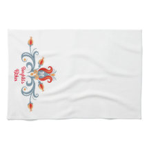 Art populaire scandinave Velkommen Serviette de cu