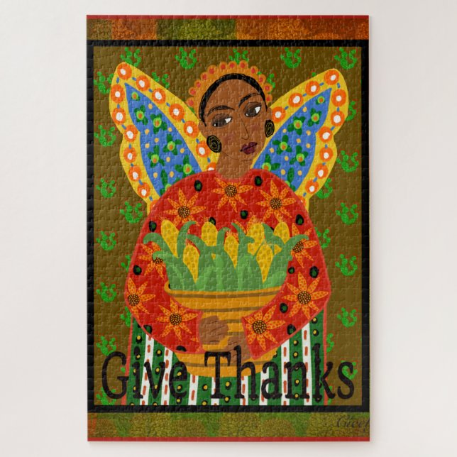 Art populaire Thanksgiving 1014 pièce Puzzle (Vertical)