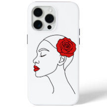 Art Portrait of Woman mit Rote Rose