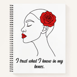 Art Portrait of Woman mit Rote Rose Notizbuch