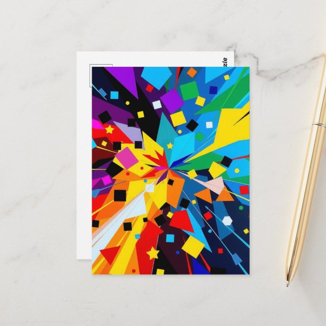 Art Postcard - Abstract Geometric Design Postkarte (Vorderseite/Rückseite Beispiel)