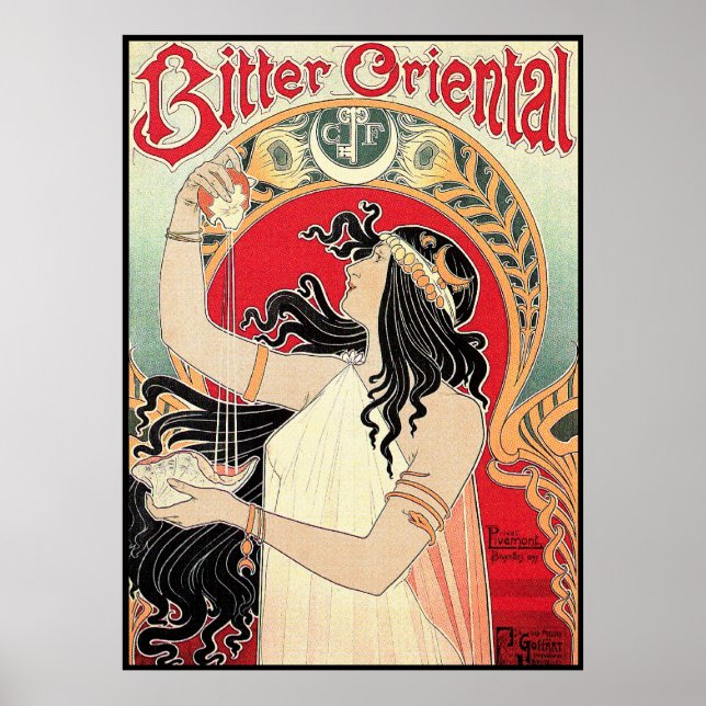 Art Poster: Art Nouveau - Bitter Oriental Poster (Vorne)