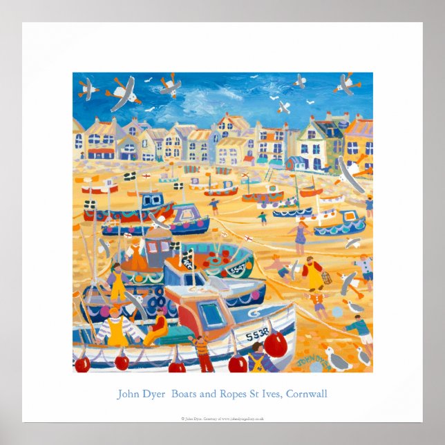 Art Poster: Boote und Ropes, St Ives, Cornwall Poster (Vorne)