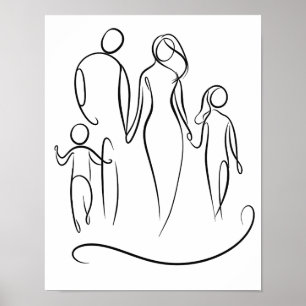 Art-Poster der Family Line Minimalistische Zeich Poster
