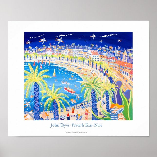 Art Poster: Französischer Kuss, Nizza. von John Dy Poster (Vorne)