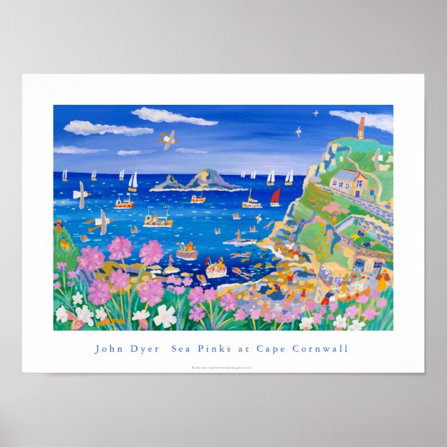 Art Poster: John Dyer Sea Pinks am Kap Cornwall Poster (Vorne)