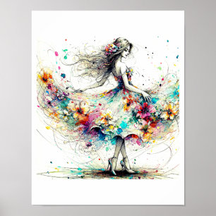 Art poster moderne imprimer belle fille