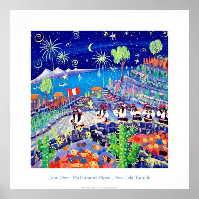 Art Poster: Pachamama Pipers, Peru. Isla Taquile Poster (Vorne)