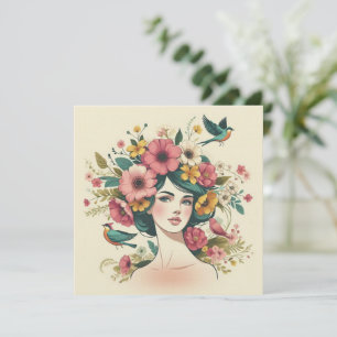 Art Print Card Vogelgesang im Sommer