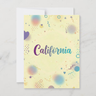 Art Print in Kalifornien - Einmalige Buchstaben Postkarte
