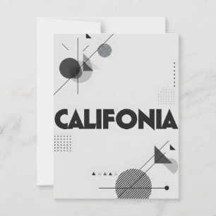 Art Print in Kalifornien - Einmalige Buchstaben Postkarte
