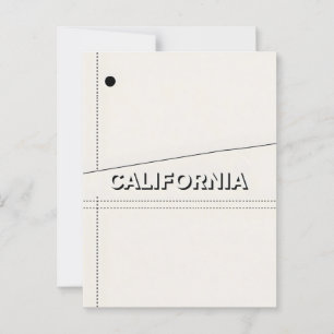 Art Print in Kalifornien - Einmalige Buchstaben Postkarte