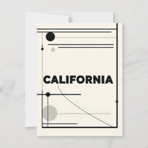 Art Print in Kalifornien - Einmalige Buchstaben Postkarte