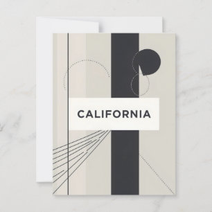 Art Print in Kalifornien - Einmalige Buchstaben Postkarte