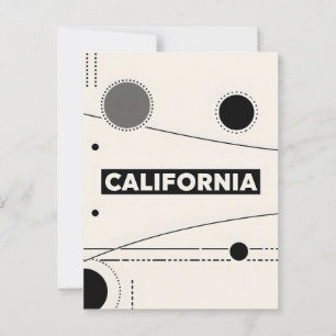 Art Print in Kalifornien - Einmalige Buchstaben Postkarte