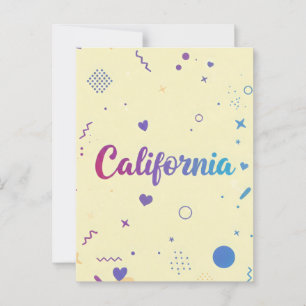 Art Print in Kalifornien - Einmalige Buchstaben Postkarte