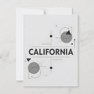 Art Print in Kalifornien - Einmalige Buchstaben Postkarte