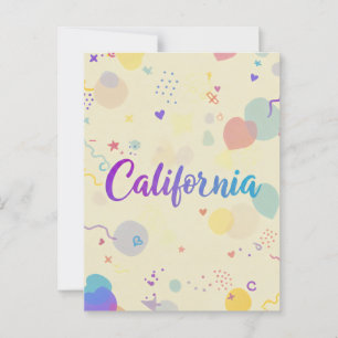 Art Print in Kalifornien - Einmalige Buchstaben Postkarte