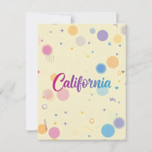 Art Print in Kalifornien - Einmalige Buchstaben Postkarte