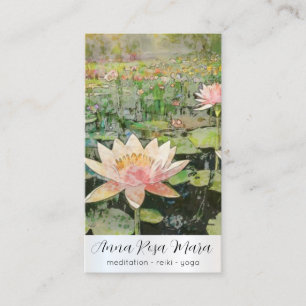 *~* Art QR Lotus Water Lily FlowersAP67 Visitenkarte