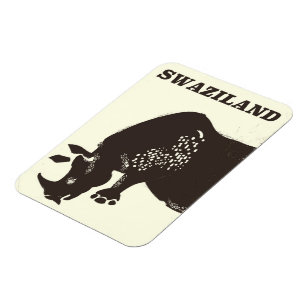 Art-Reiseplakat SwasilandRhino Vintages Magnet
