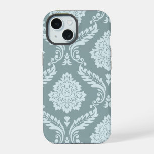Art Rococo Damassé I Bleu Canard+Turquoise