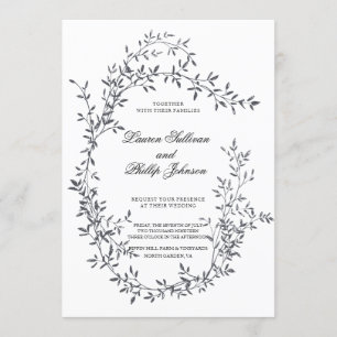 Art Romantique Floral Mariages Invitations