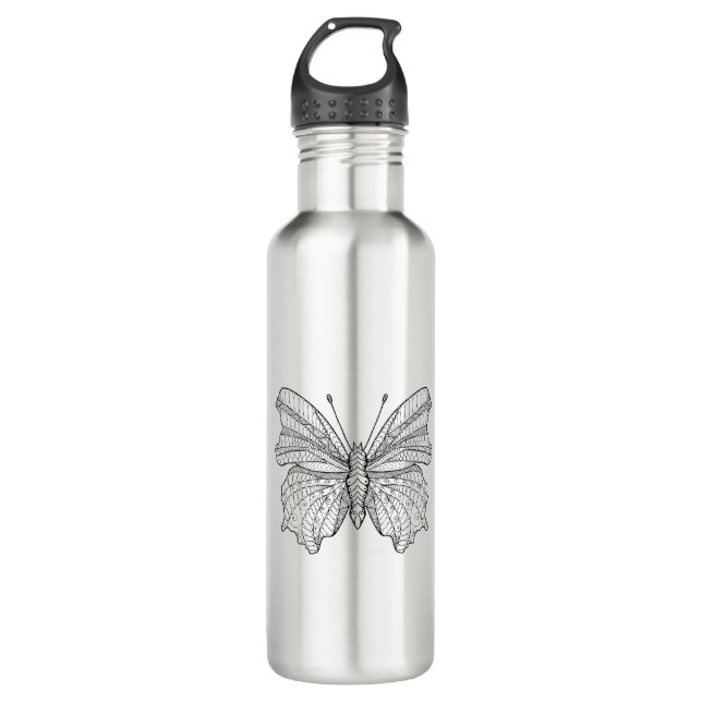 Art-Schmetterling 3 Edelstahlflasche (Vorderseite)