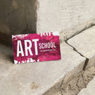 Art School Pink Magenta Ink Splash Carte de visite