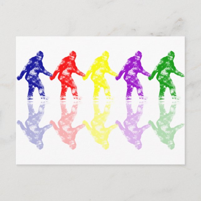 ART SCHOOL SQUATCH - farbiges Bigfoot-Logo Postkarte (Vorderseite)