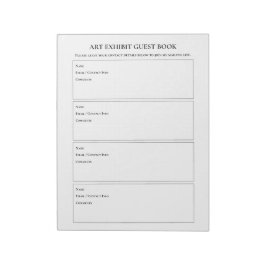Art Show-Ausstellung Gästebuch Notizblock